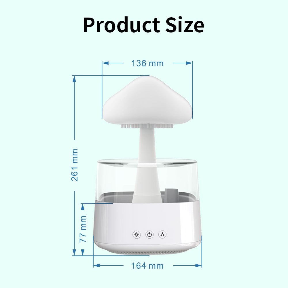 Mushroom Rain Cloud Humidifier – 400ml Ultrasonic Humidifier with 7-Color LED Mood Light