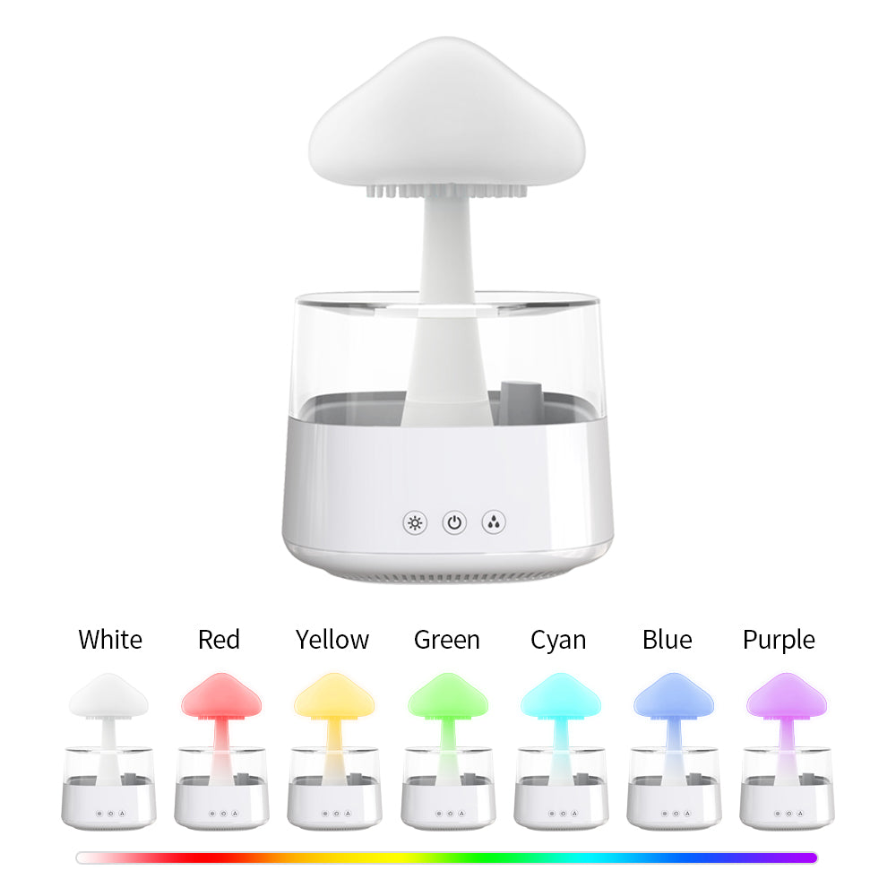 Mushroom Rain Cloud Humidifier – 400ml Ultrasonic Humidifier with 7-Color LED Mood Light