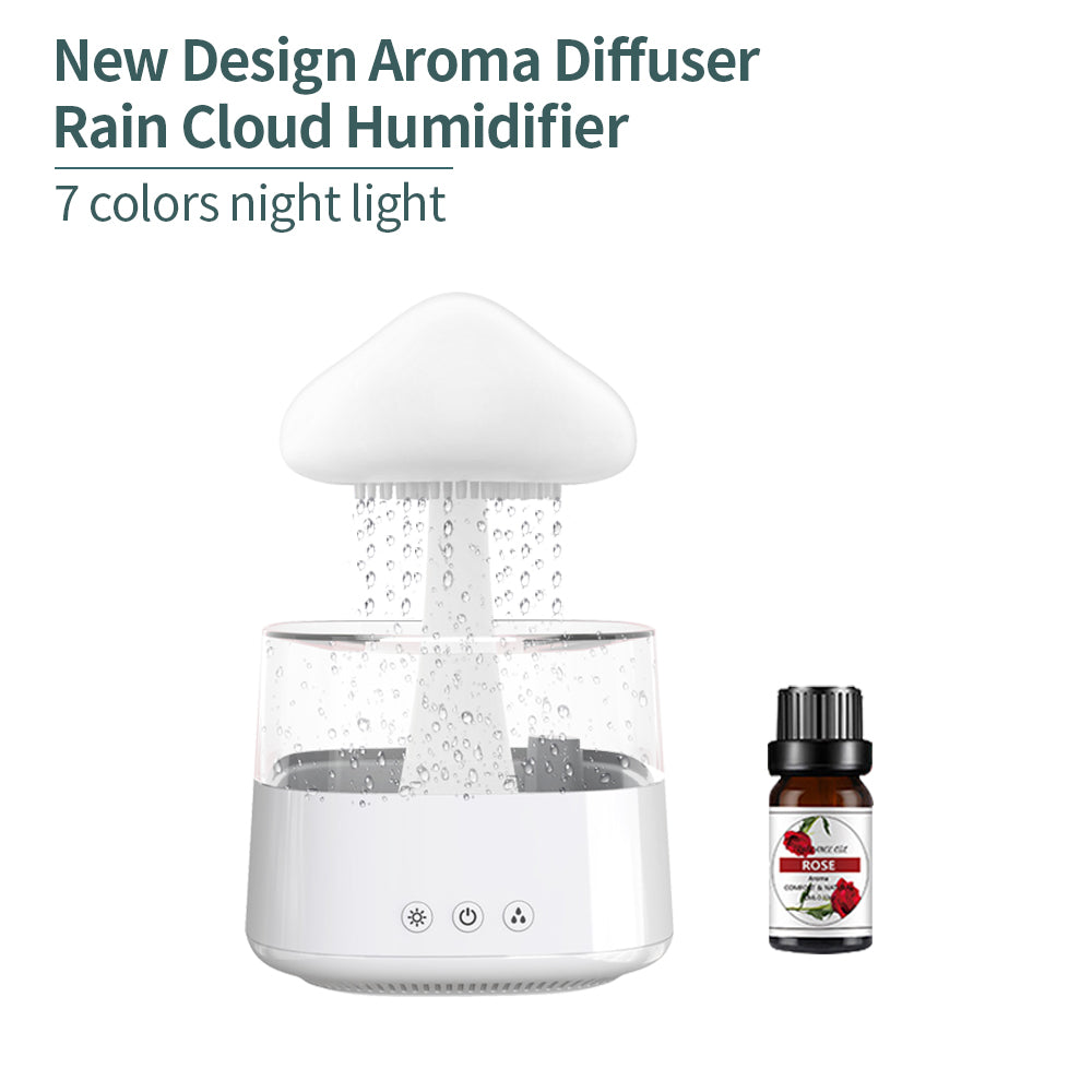 Mushroom Rain Cloud Humidifier – 400ml Ultrasonic Humidifier with 7-Color LED Mood Light