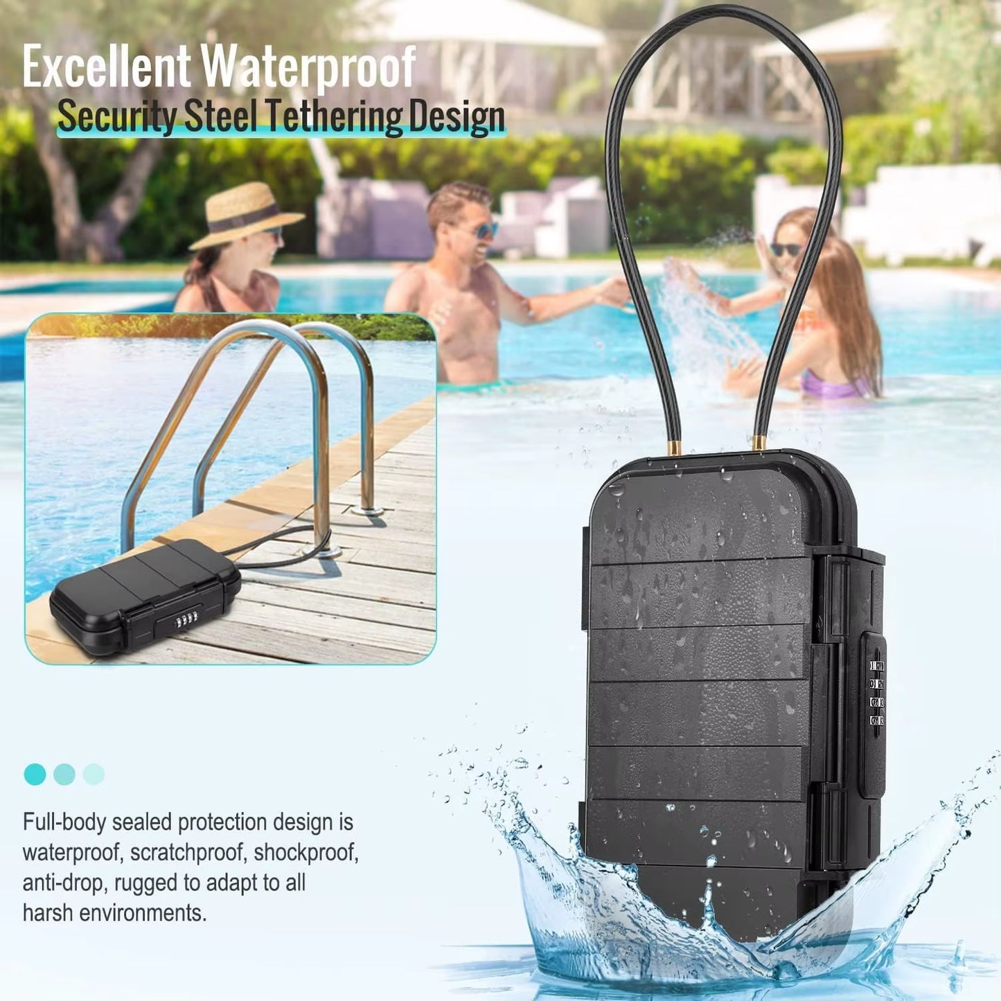 Portable Combination Safe – Waterproof Anti-Theft Lock Box