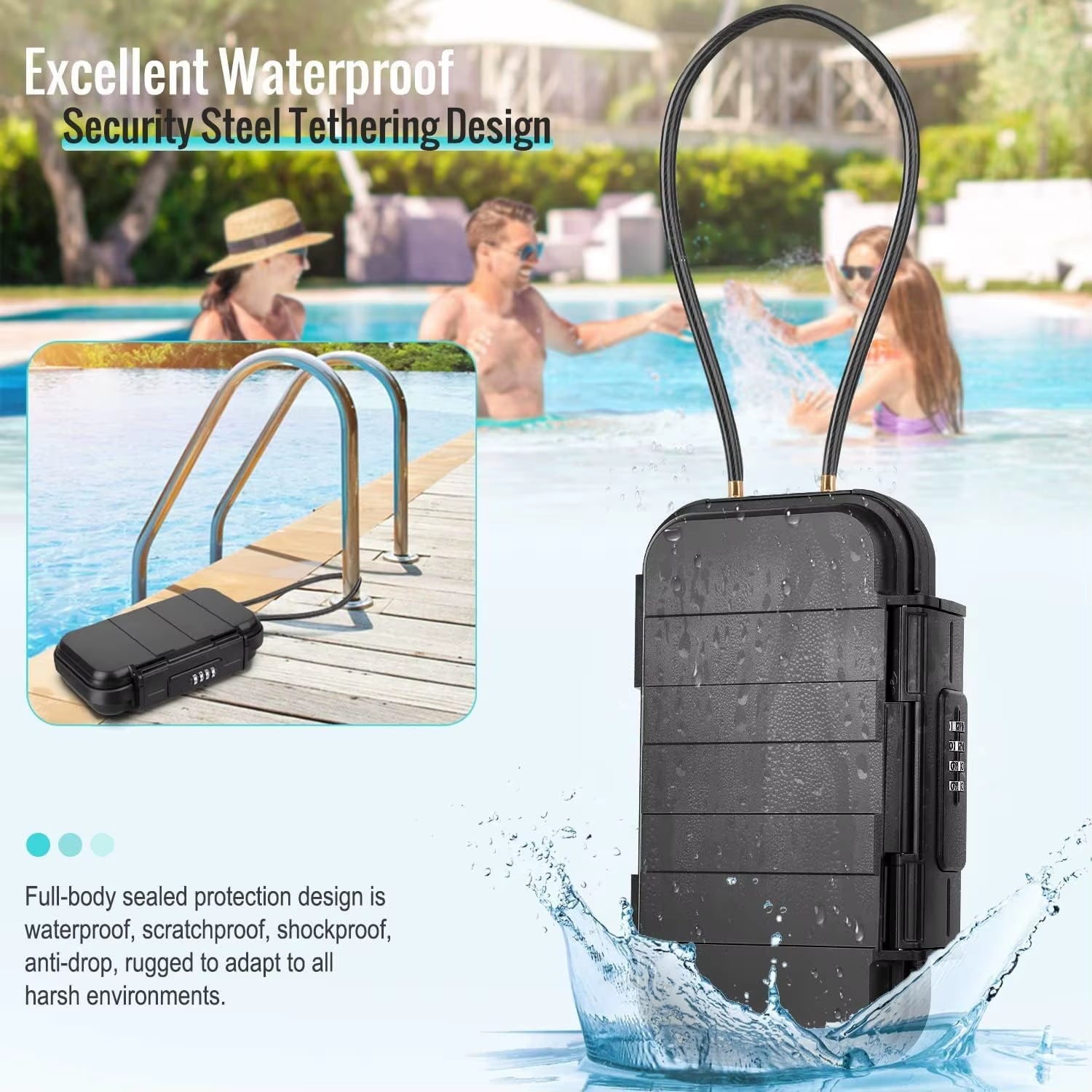 Portable Combination Safe – Waterproof Anti-Theft Lock Box