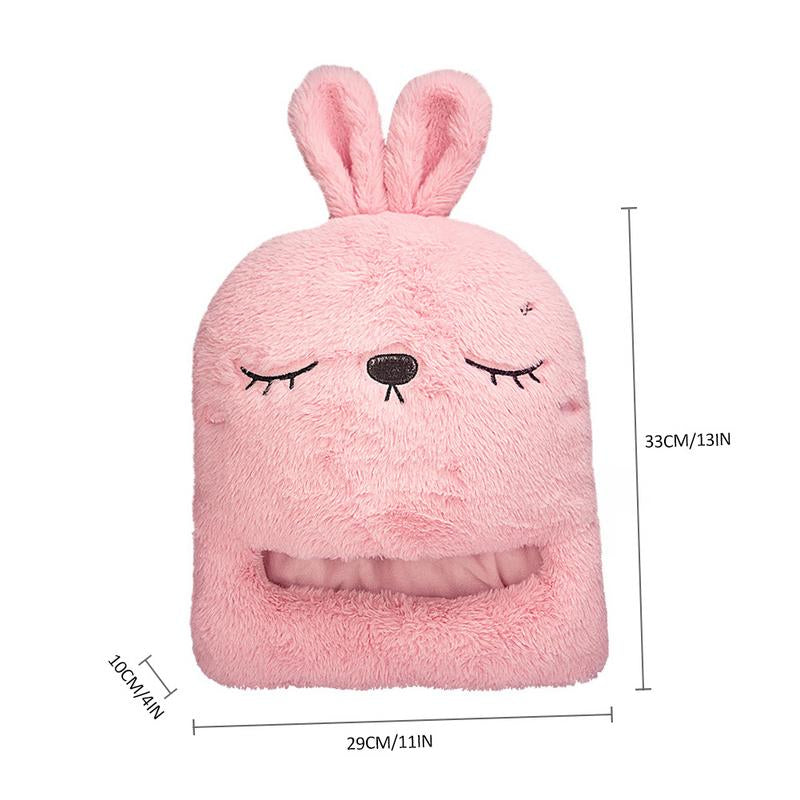 Smart Plush Slippers – Heating Foot Warmer with Rabbit Print