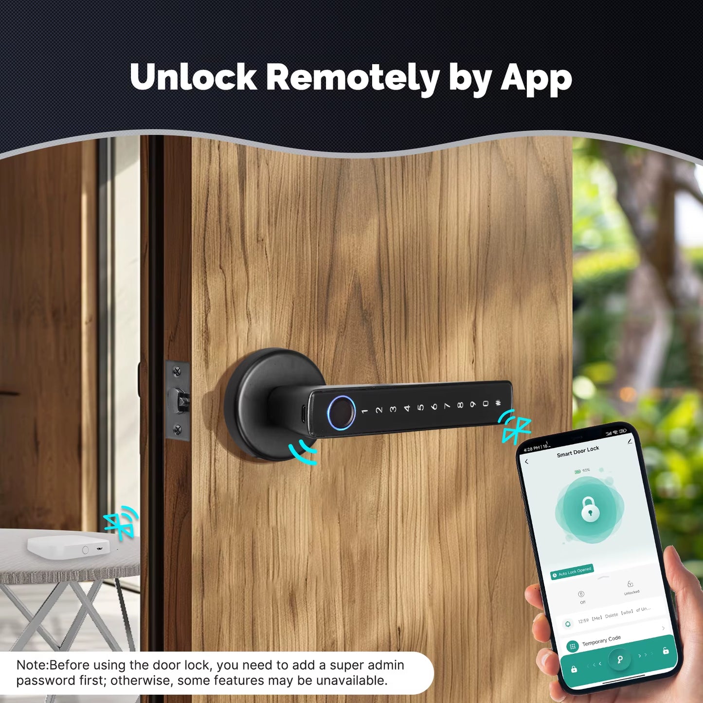 MOES Tuya Smart Fingerprint Door Lock – Bluetooth/APP/Password/Key Entry (For Homes/Offices/Rentals)
