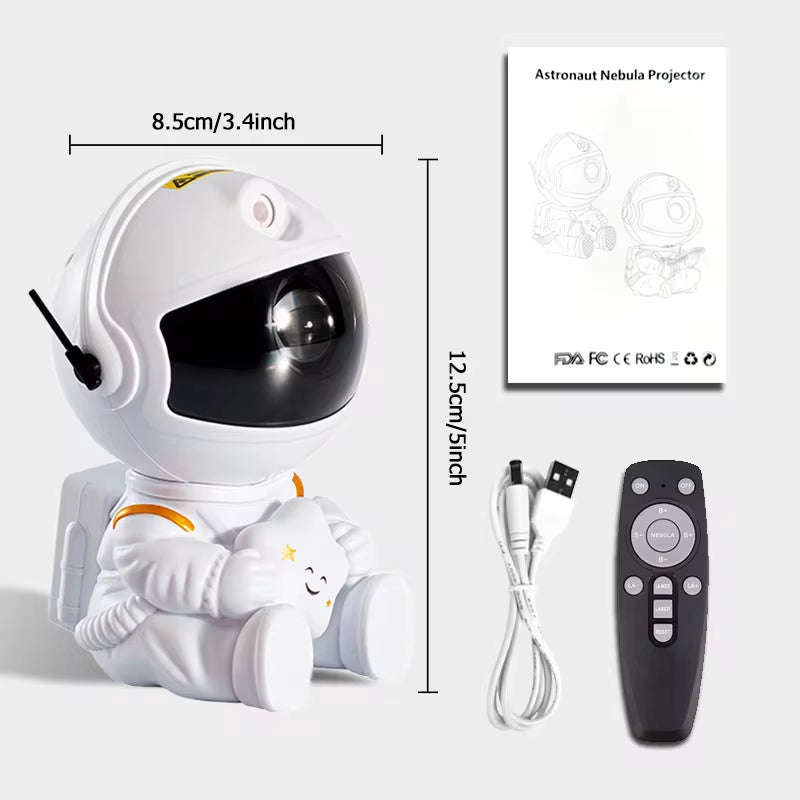 Astronaut Galaxy Star Projector – 7-Color Nebula & Starry Night Light with Remote (Bedroom Night Light)
