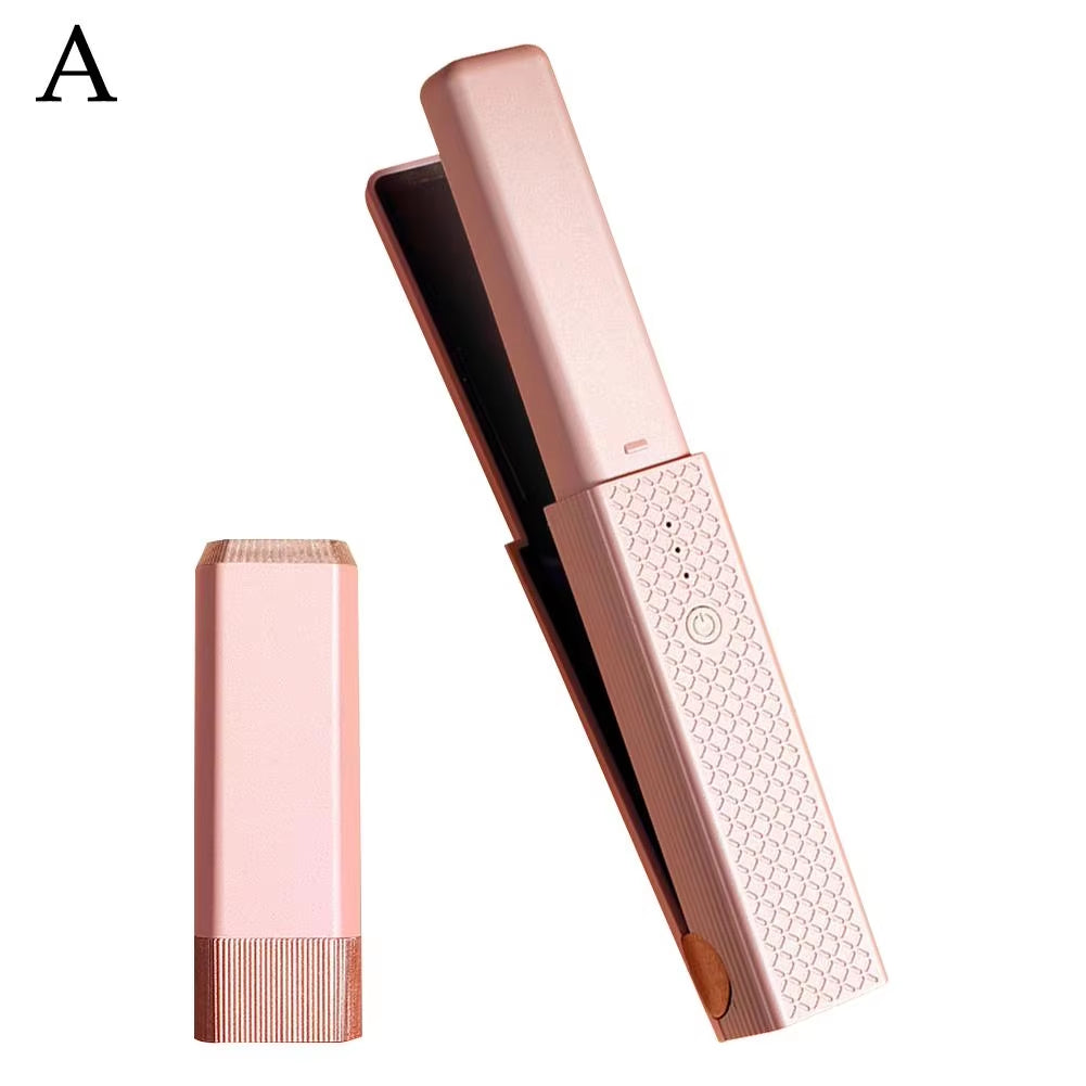 USB Cordless Mini Hair Straightener – Fast Heating 3-Temp Adjustable Travel Iron