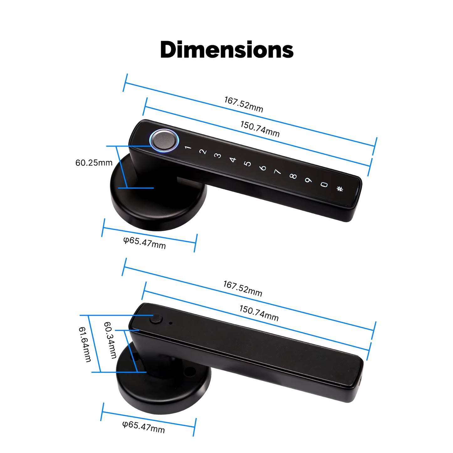 MOES Tuya Smart Fingerprint Door Lock – Bluetooth/APP/Password/Key Entry (For Homes/Offices/Rentals)