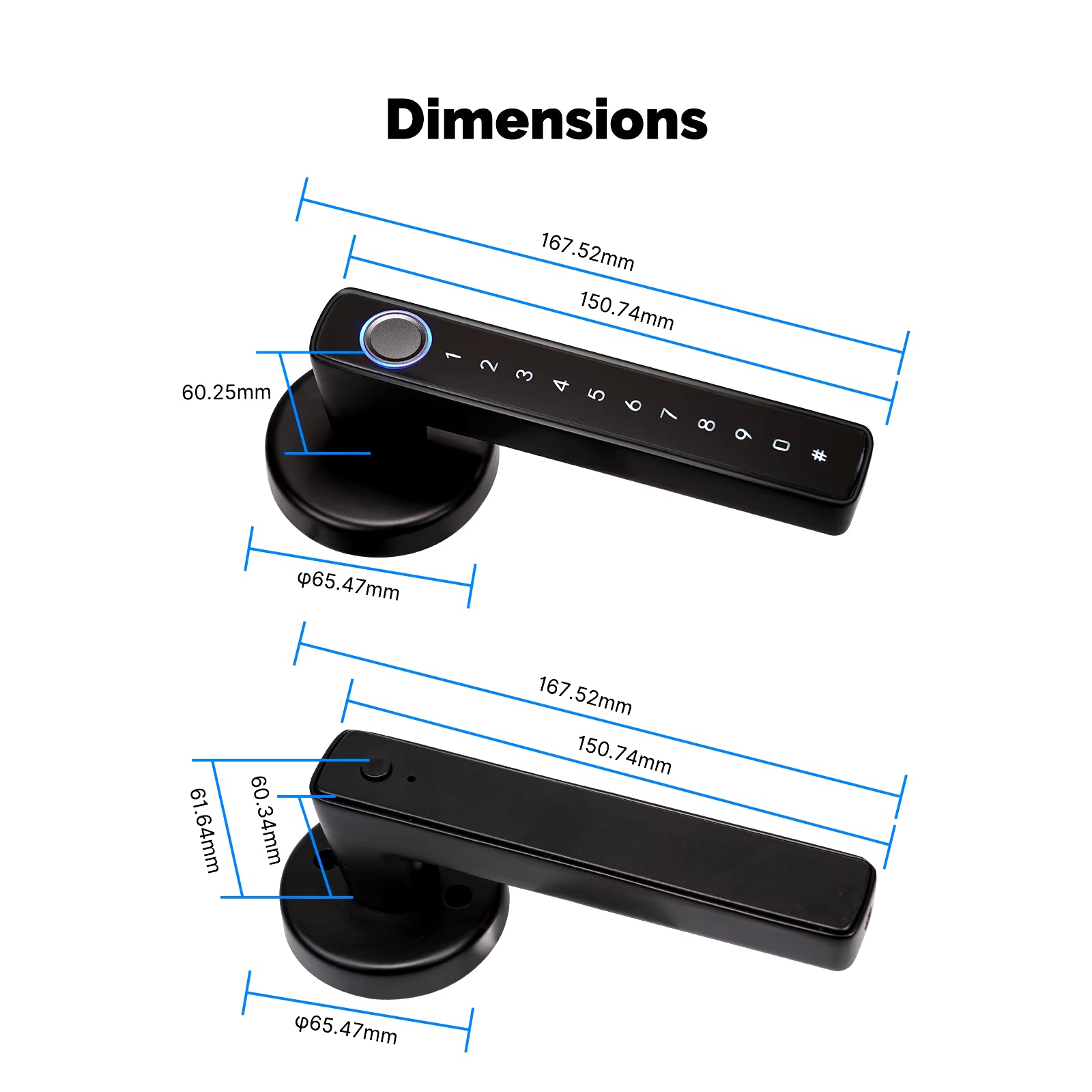 MOES Tuya Smart Fingerprint Door Lock – Bluetooth/APP/Password/Key Entry (For Homes/Offices/Rentals)