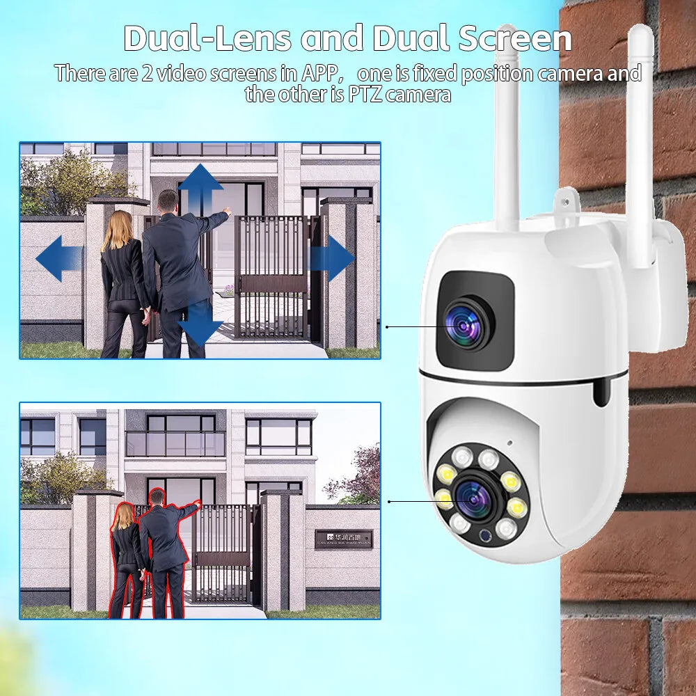 8MP Dual-Lens WiFi Rotating Security Camera - Auto Tracking