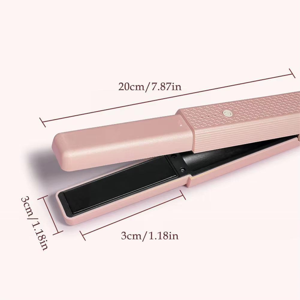 USB Cordless Mini Hair Straightener – Fast Heating 3-Temp Adjustable Travel Iron