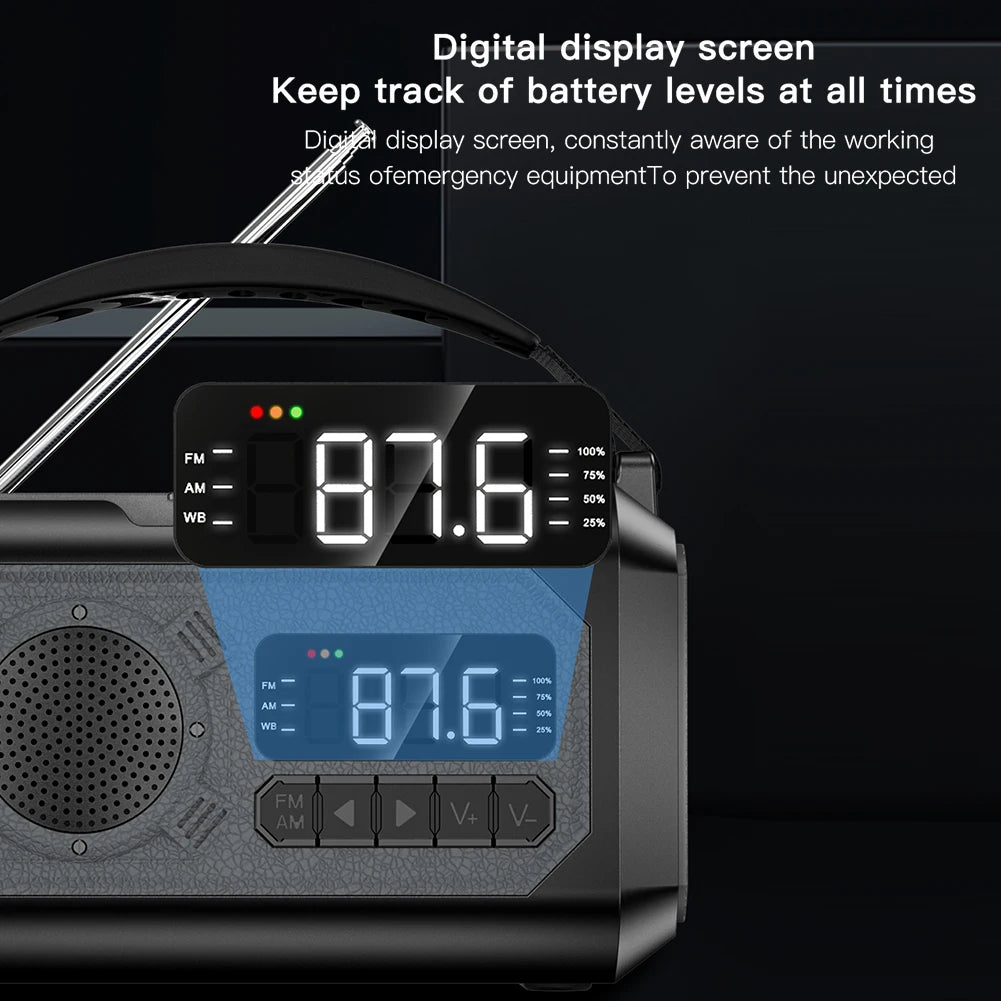 5-in-1 Solar Emergency Radio – NOAA Weather Alert & Power Bank