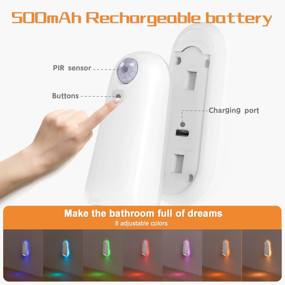 Motion-Activated Toilet Night Light – Gentle 7-Color Glow