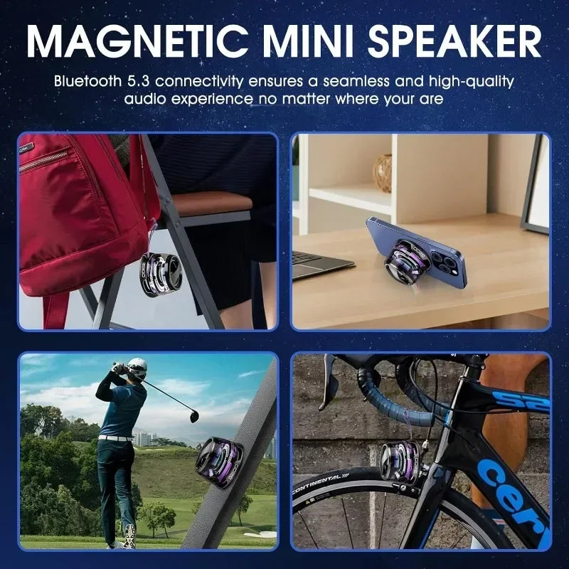 G200 Mini Bluetooth Speaker – Magnetic RGB Speaker with Phone Holder (6H Playtime, IPX5 Waterproof)