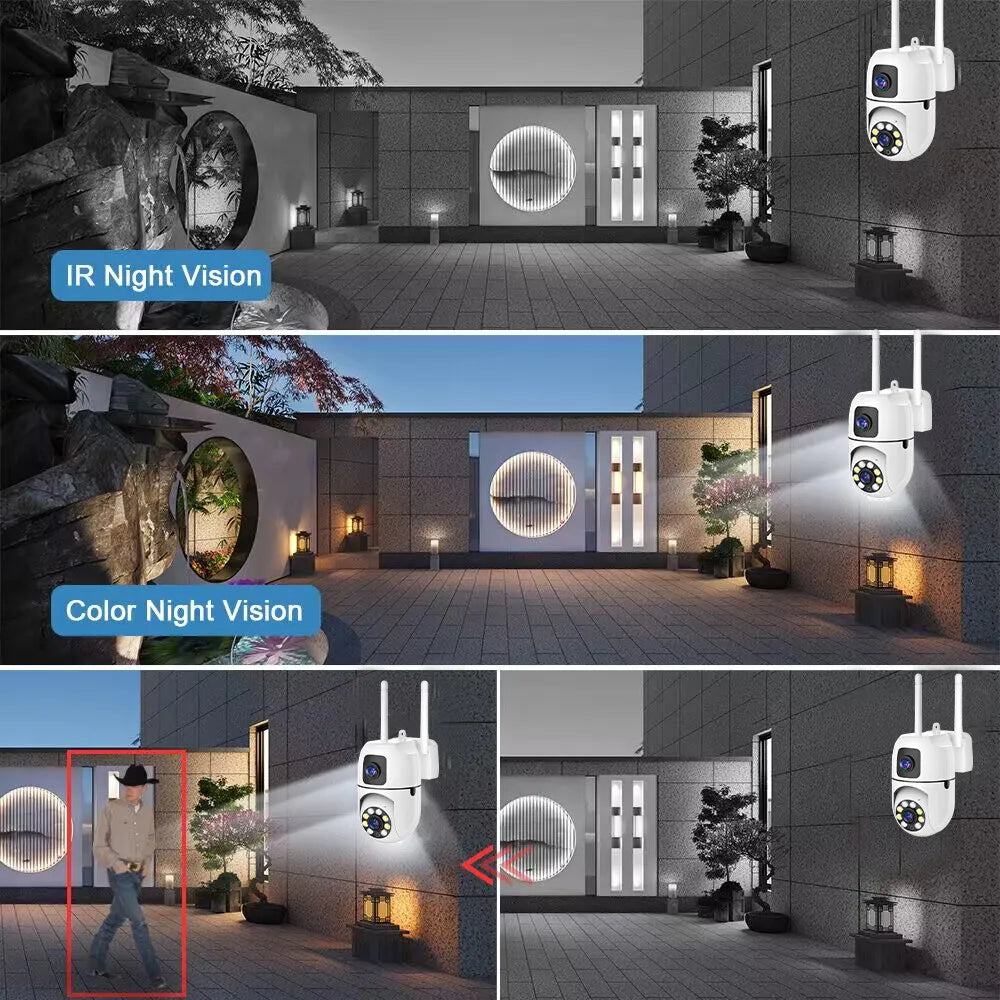 8MP Dual-Lens WiFi Rotating Security Camera - Auto Tracking