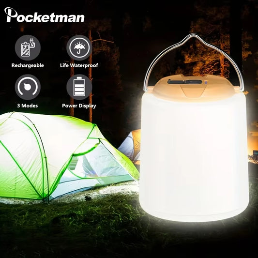 Solar-Ready Camping Lantern – 360° Super Bright LED Light
