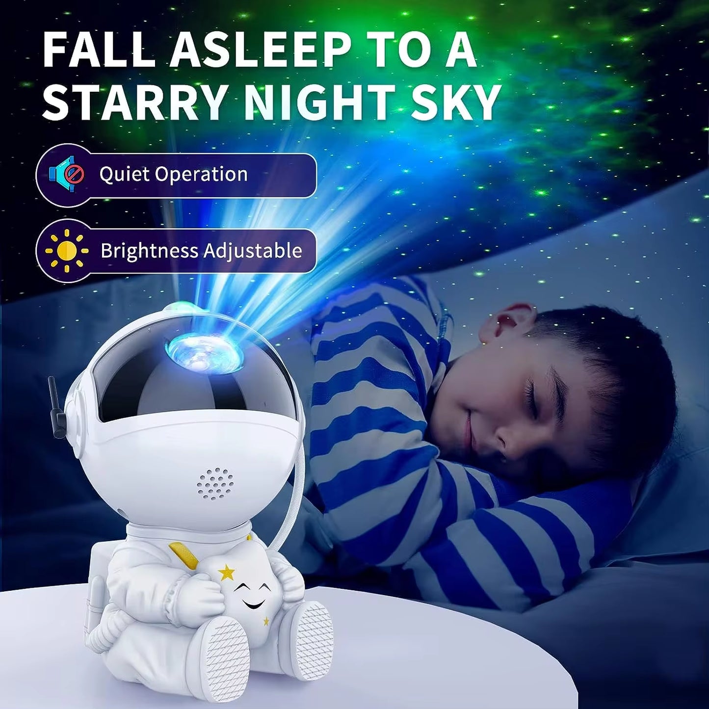 Astronaut Galaxy Star Projector – 7-Color Nebula & Starry Night Light with Remote (Bedroom Night Light)