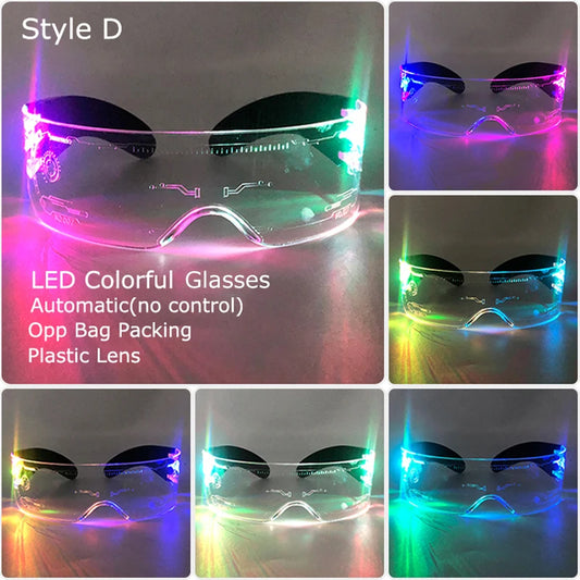 LED Light-Up Party Glasses – 12-Color Glow Visor for Raves & Halloween