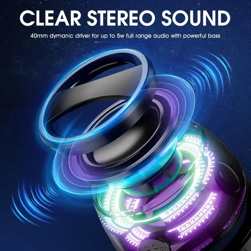 G200 Mini Bluetooth Speaker – Magnetic RGB Speaker with Phone Holder (6H Playtime, IPX5 Waterproof)