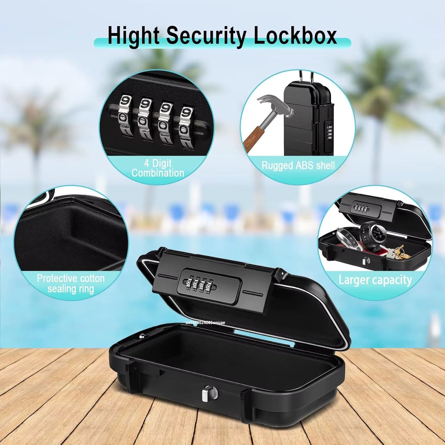 Portable Combination Safe – Waterproof Anti-Theft Lock Box
