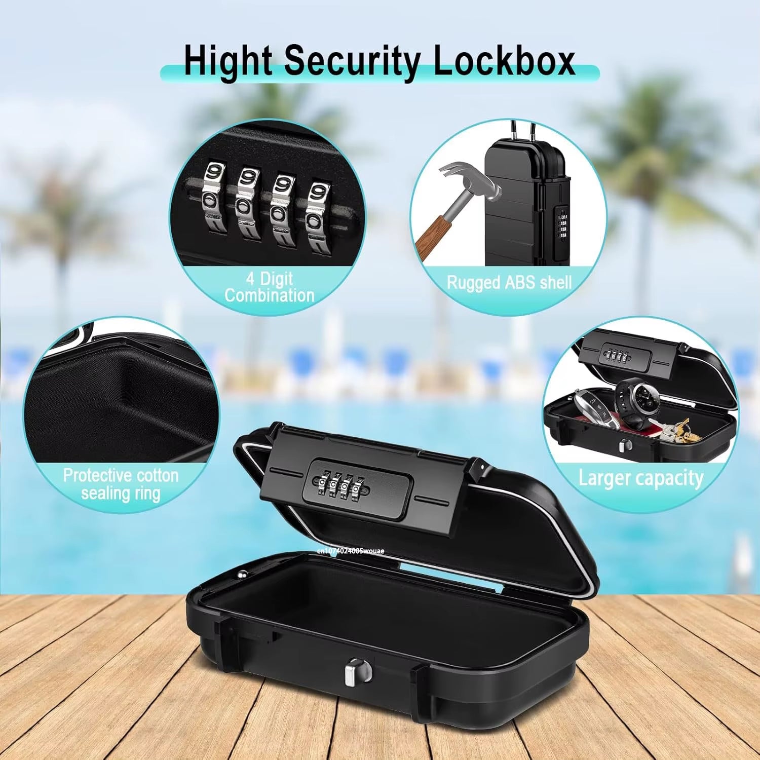 Portable Combination Safe – Waterproof Anti-Theft Lock Box