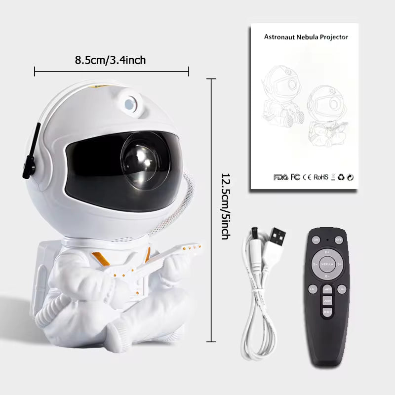 Astronaut Galaxy Star Projector – 7-Color Nebula & Starry Night Light with Remote (Bedroom Night Light)