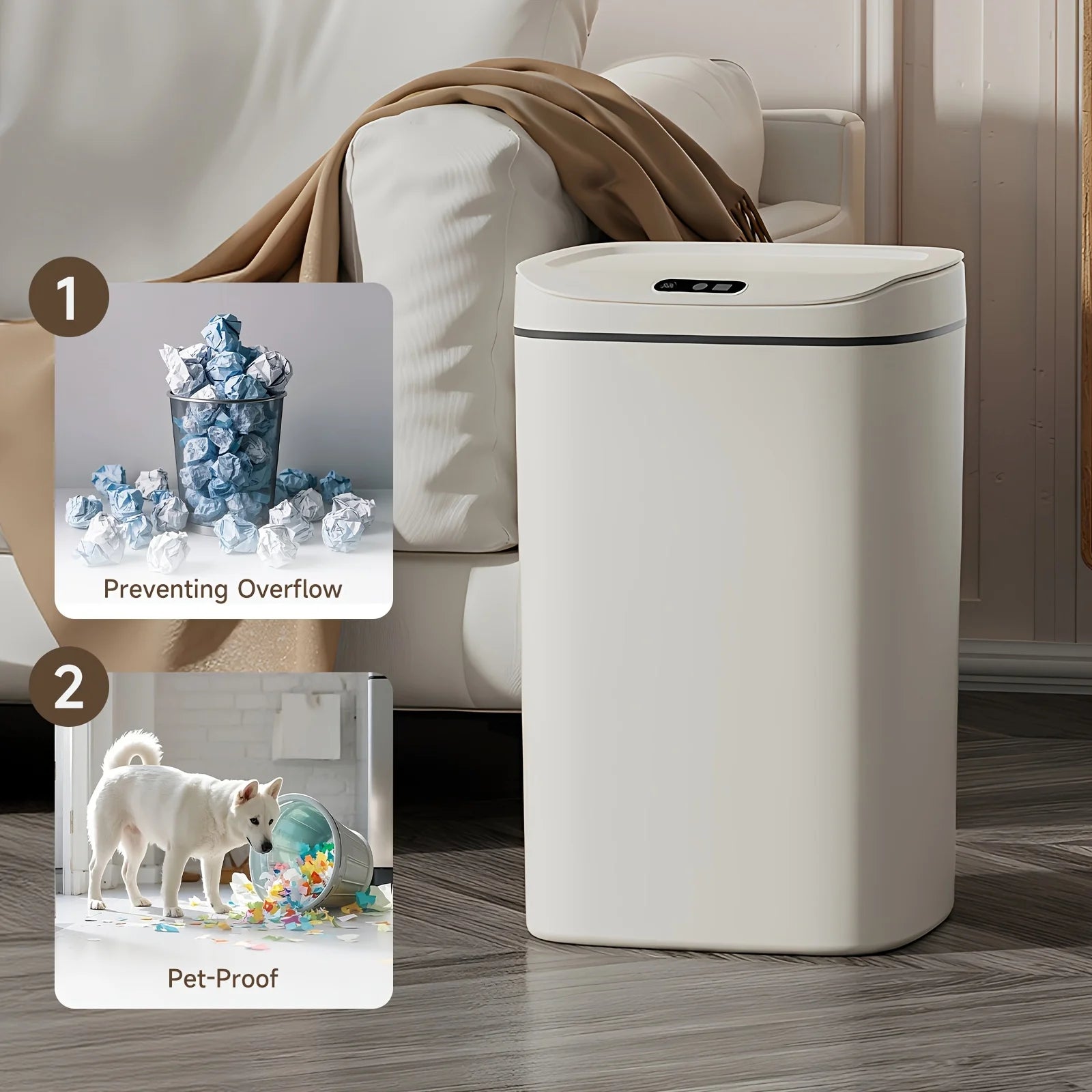Auto-Sensor Trash Can – Hands-Free OdorLock Bin