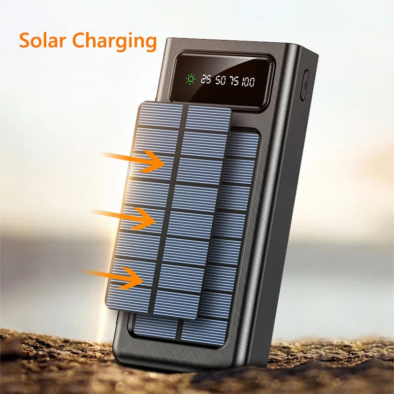 Solar Power Bank 30000mAh – 4-in-1 Charging Beast with Solar Backup