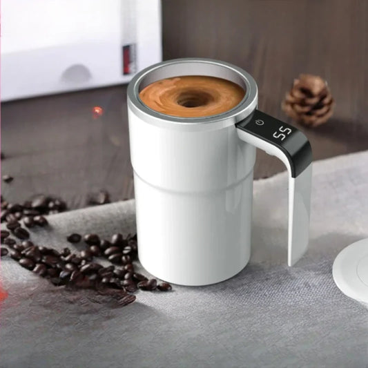 Intelligent Temperature Measurement Magnetic Stirring Cup, Electric Portable Coffee Cup, Automatic Stirring