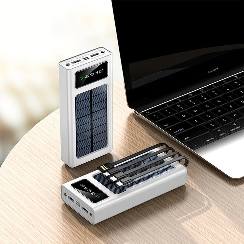 Solar Power Bank 30000mAh – 4-in-1 Charging Beast with Solar Backup