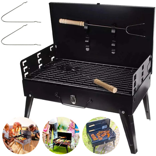Portable Folding Charcoal Grill – Mini BBQ for Camping & Outdoor Cooking