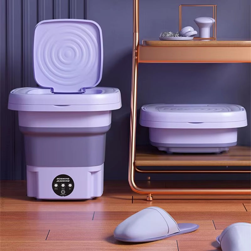 Foldable Mini Washer – Portable 8L Washing Machine with Spin Dry