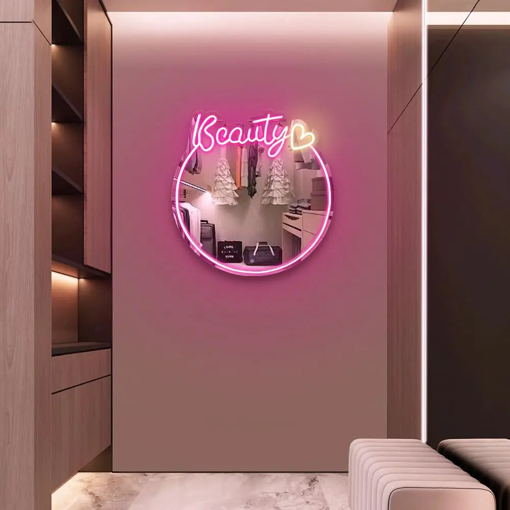 "Hello Gorgeous" Neon Mirror Light – Glam Vanity Decor