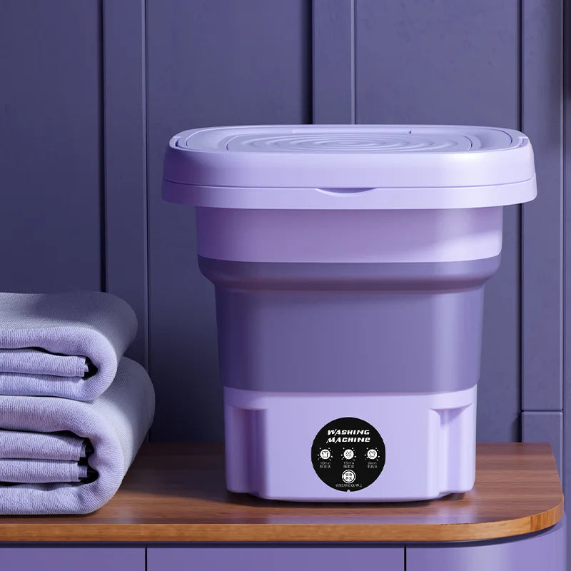Foldable Mini Washer – Portable 8L Washing Machine with Spin Dry