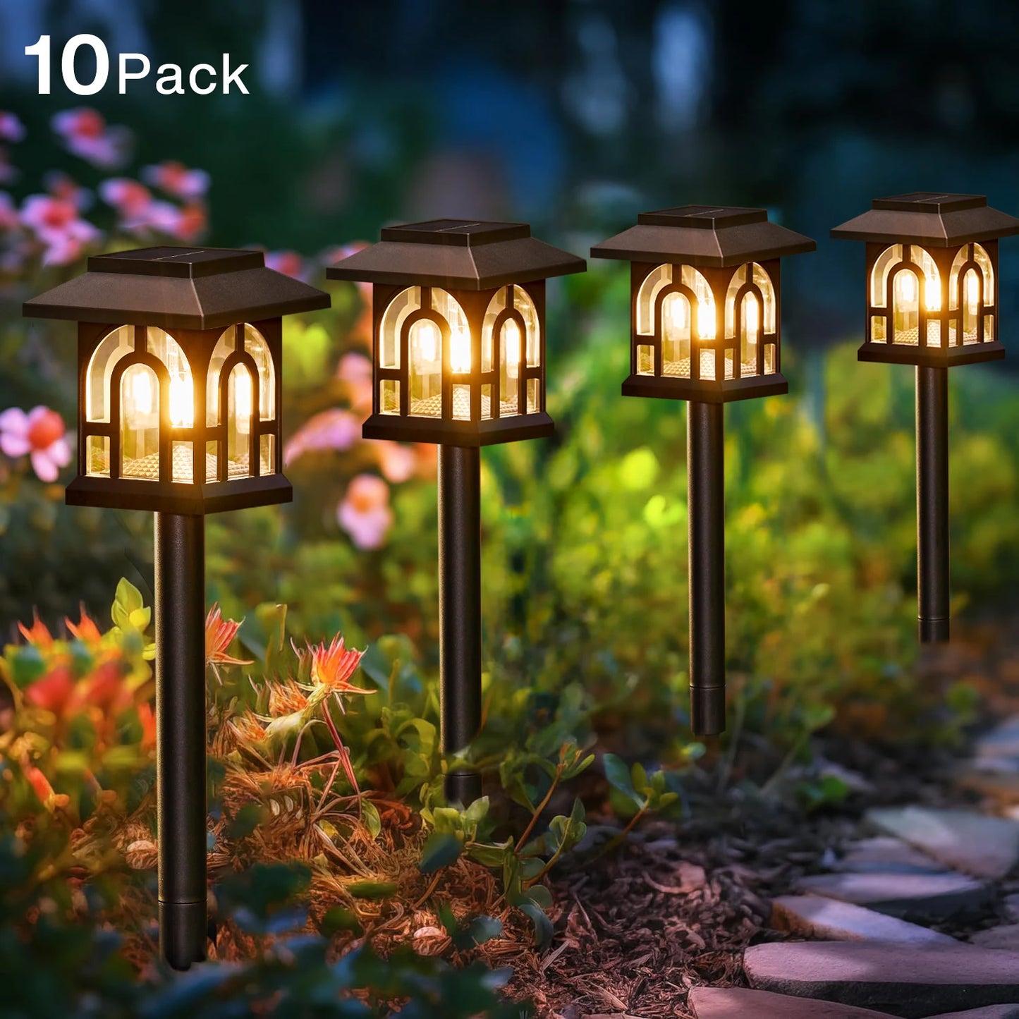 Retro Solar Path Lights – Warm White LED
