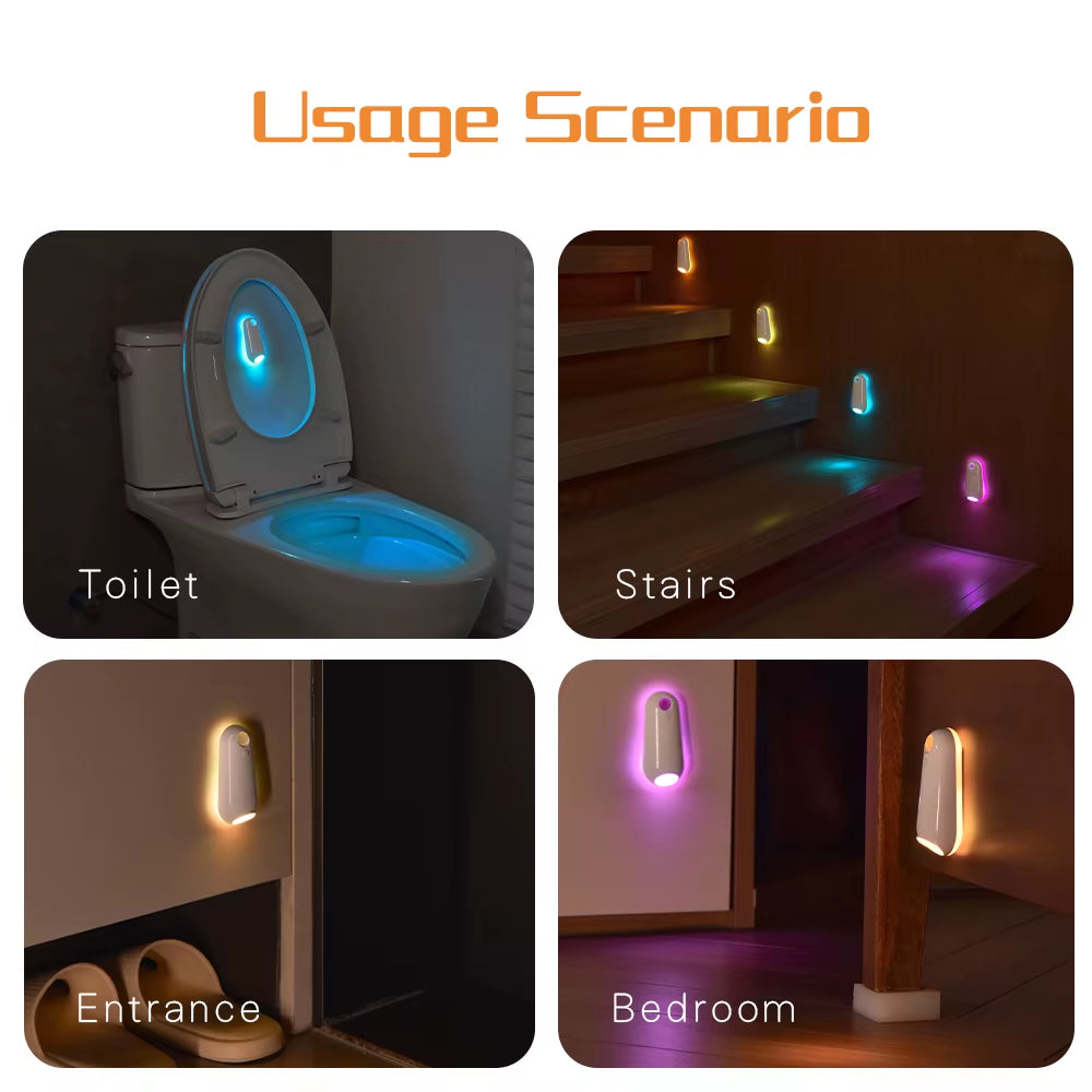 Motion-Activated Toilet Night Light – Gentle 7-Color Glow