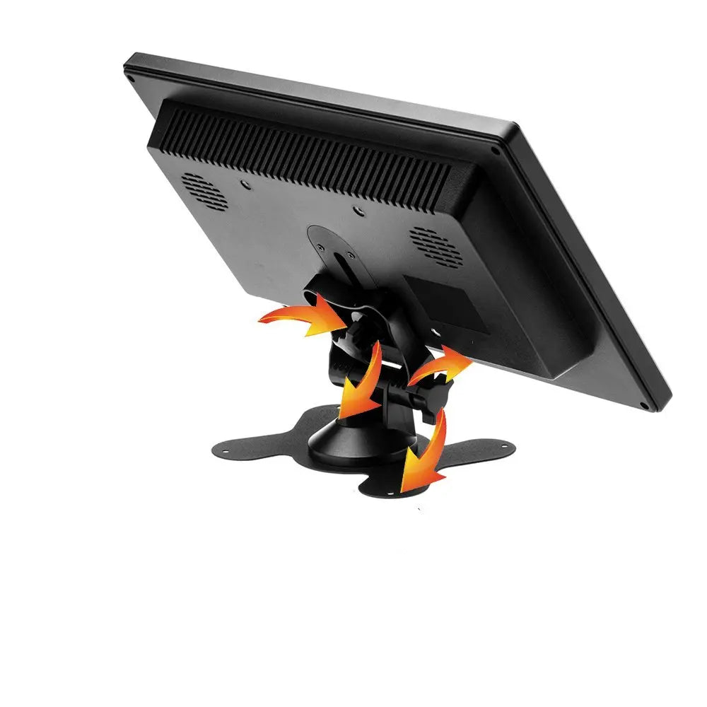 10.1" LCD HD Monitor Mini TV & Computer Display Color Screen 2 Channel Video Input Security Monitor with Speaker VGA