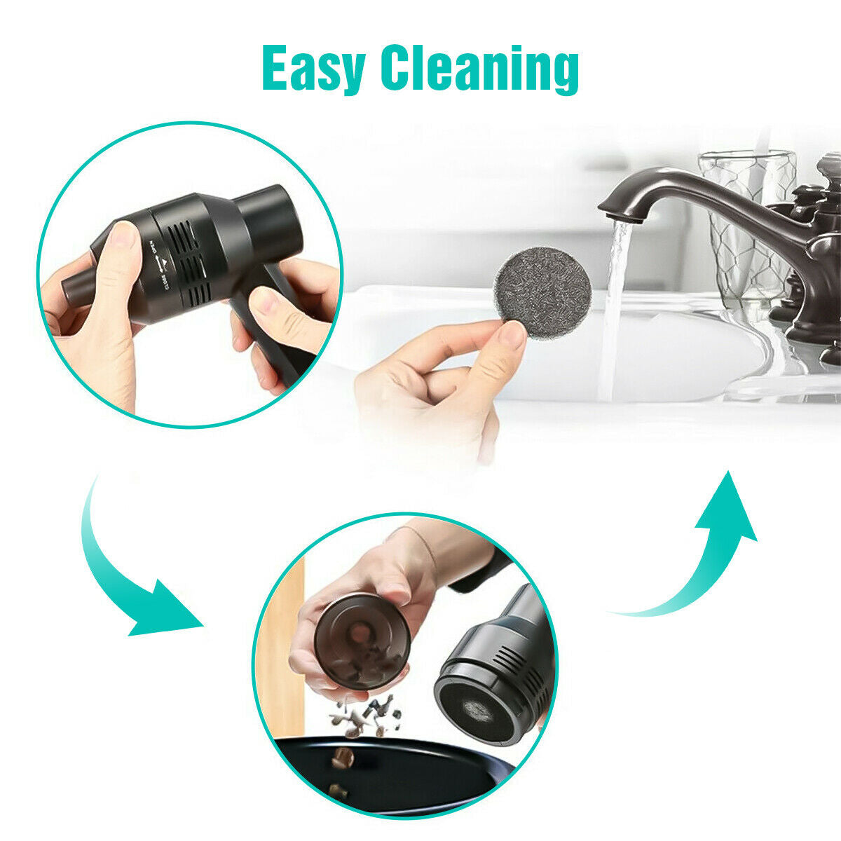 USB Keyboard Vacuum Cleaner – Cordless 2000mAh Mini Dust Buster