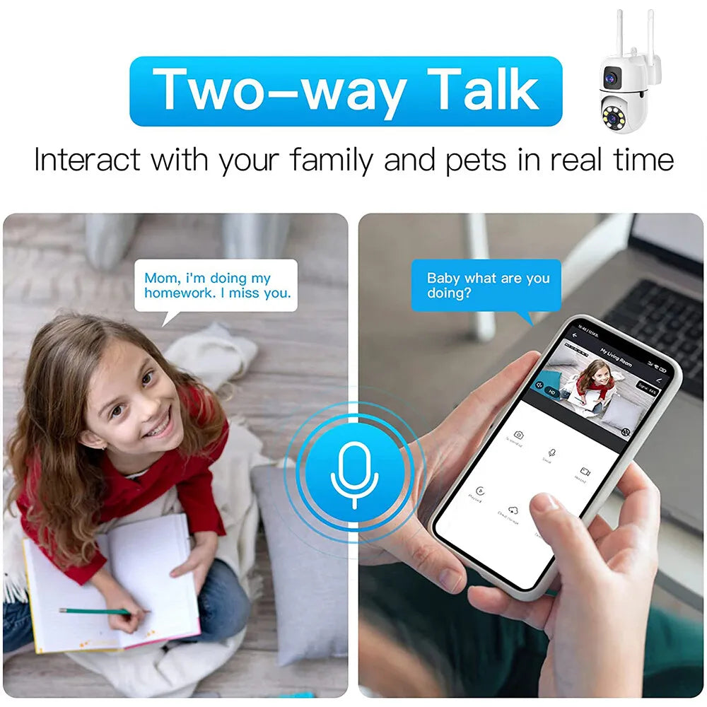 8MP Dual-Lens WiFi Rotating Security Camera - Auto Tracking