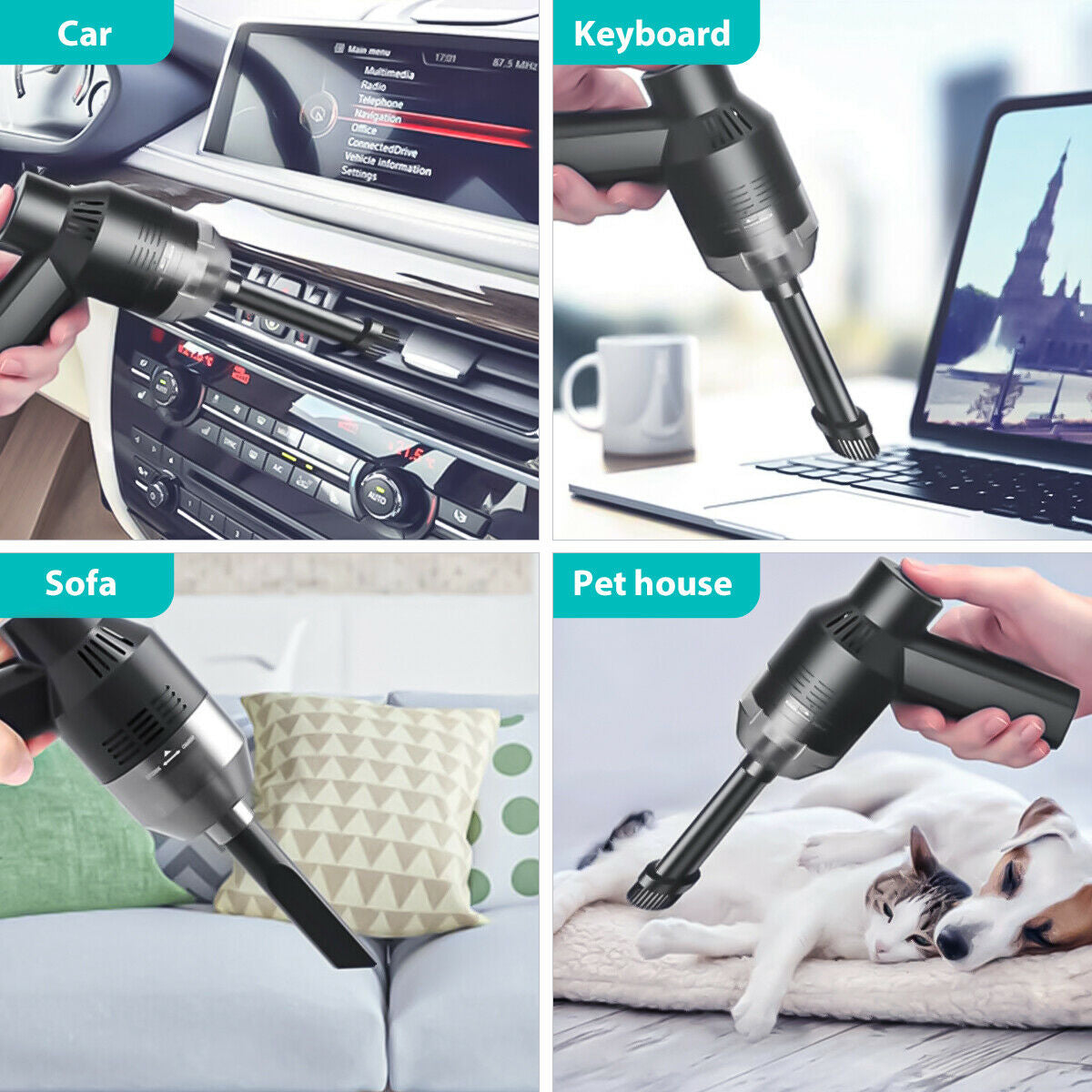 USB Keyboard Vacuum Cleaner – Cordless 2000mAh Mini Dust Buster