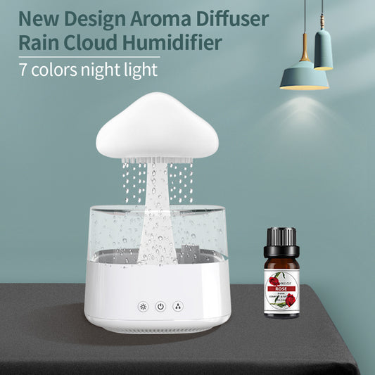 Mushroom Rain Cloud Humidifier – 400ml Ultrasonic Humidifier with 7-Color LED Mood Light