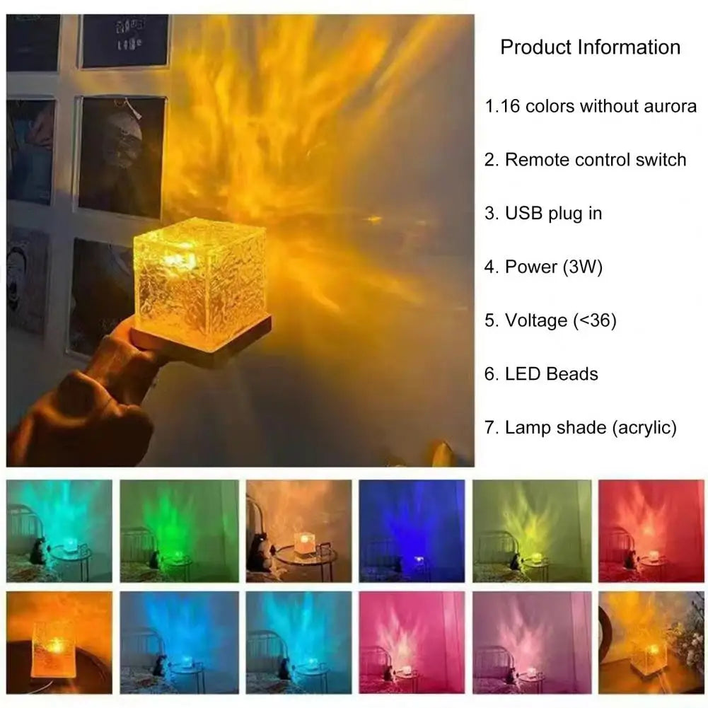 Ocean Wave Light Projector – 16-Color Rotating LED Mood Lamp