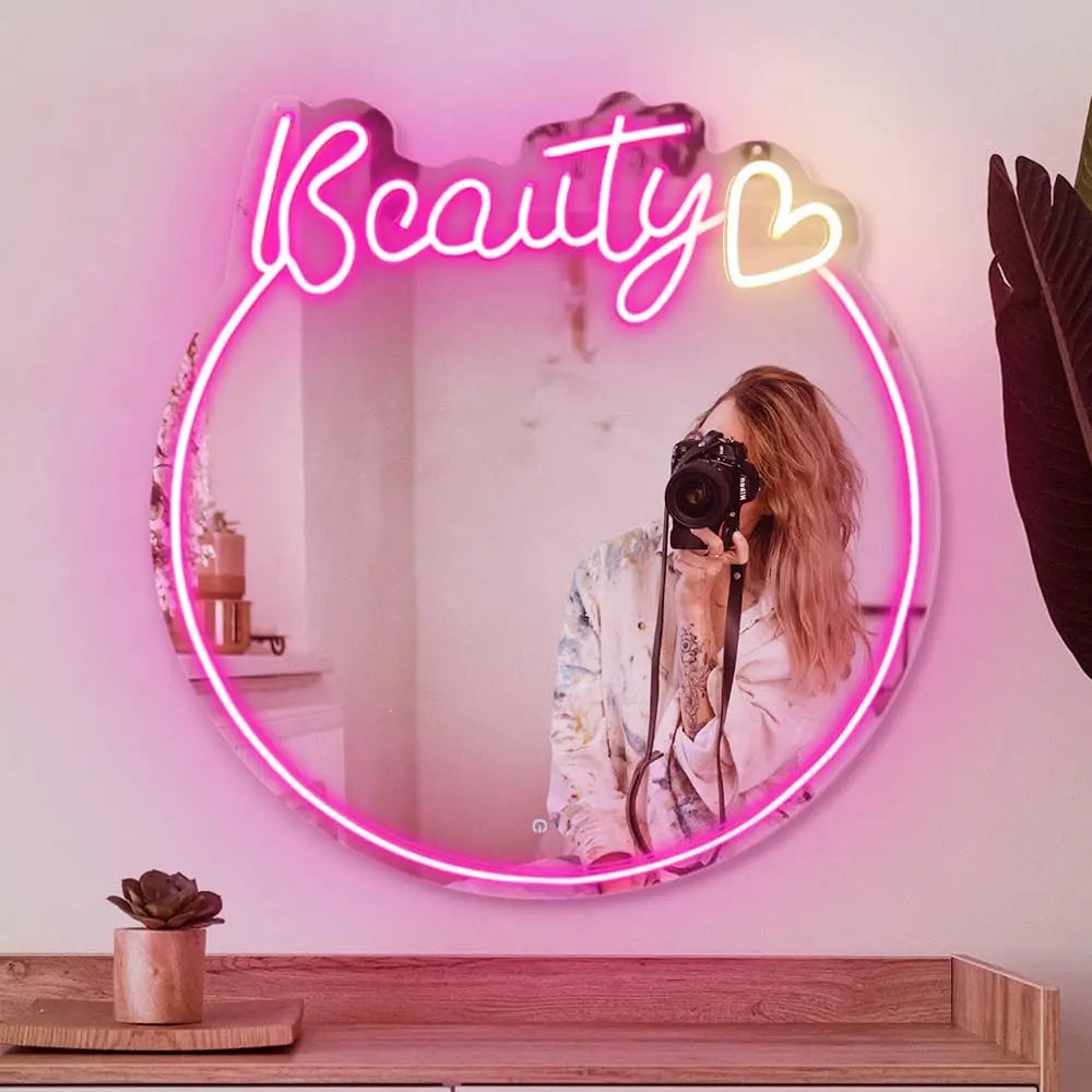 "Hello Gorgeous" Neon Mirror Light – Glam Vanity Decor