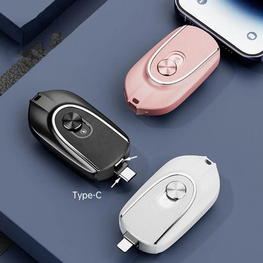 Mini Waterproof Power Bank – Keychain Charger for Outdoos