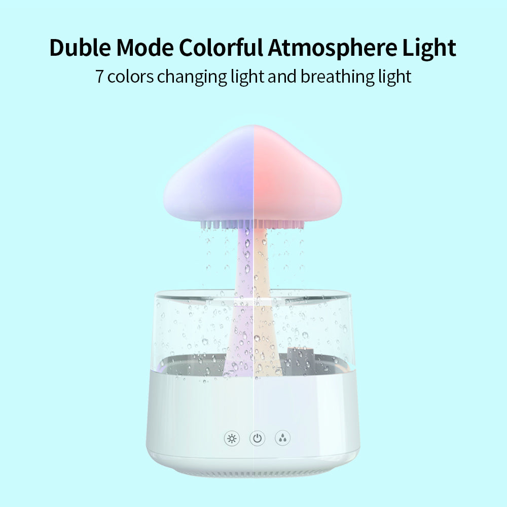 Mushroom Rain Cloud Humidifier – 400ml Ultrasonic Humidifier with 7-Color LED Mood Light