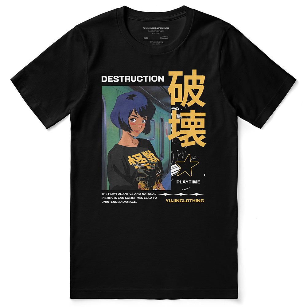 Cat Destroyer And Girl T-Shirt