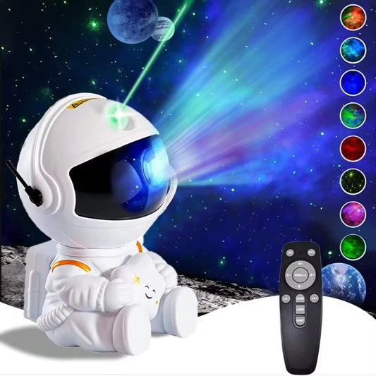 Astronaut Galaxy Star Projector – 7-Color Nebula & Starry Night Light with Remote (Bedroom Night Light)