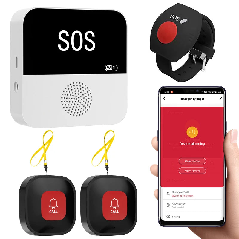 Smart SOS Alert System – WiFi Emergency Call Button for Seniors