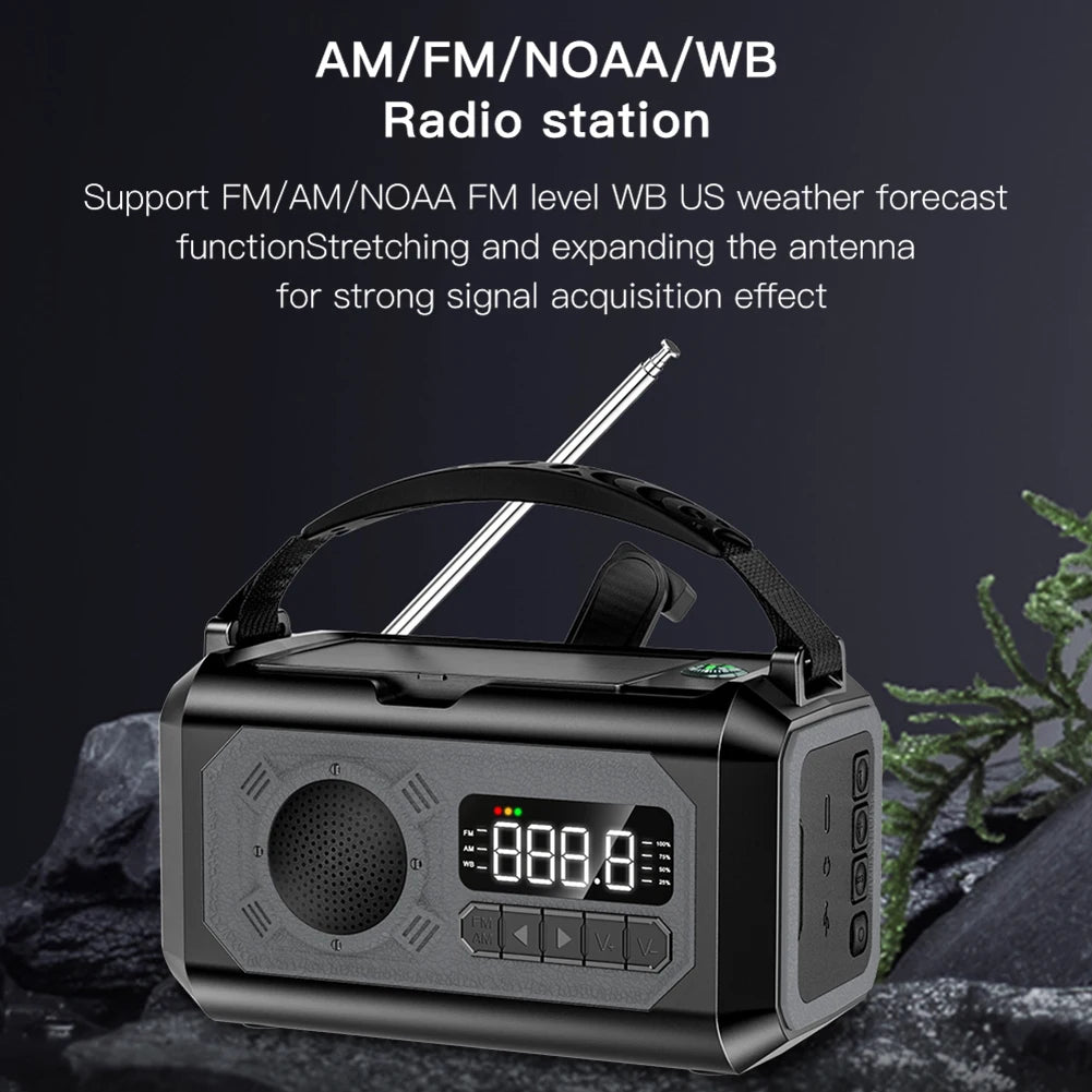 5-in-1 Solar Emergency Radio – NOAA Weather Alert & Power Bank