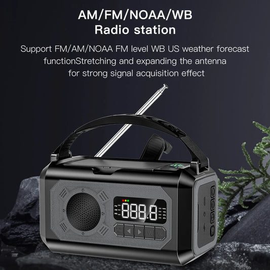5-in-1 Solar Emergency Radio – NOAA Weather Alert & Power Bank