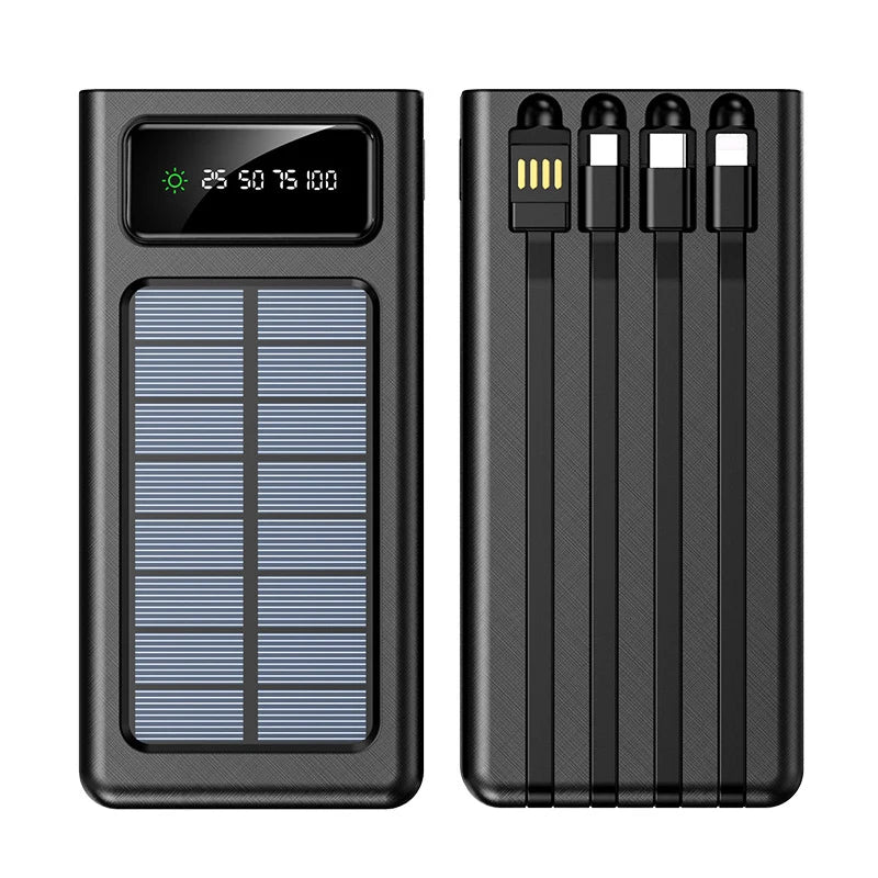 Solar Power Bank 30000mAh – 4-in-1 Charging Beast with Solar Backup