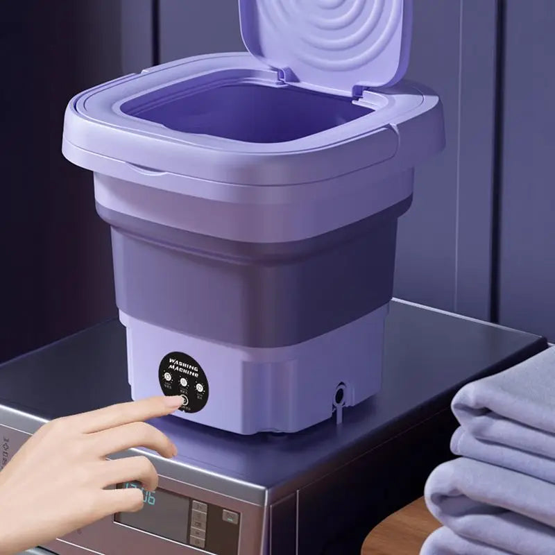 Foldable Mini Washer – Portable 8L Washing Machine with Spin Dry